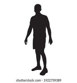 Vector, Isolated, Black Silhouette Of A Man Walking