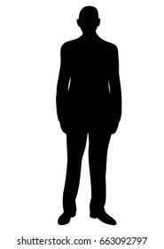 Vector, isolated, black silhouette man standing