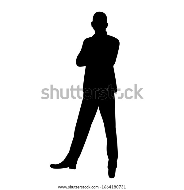 Vector Isolated Black Silhouette Man Businessman Stock Vector (Royalty ...