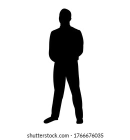 vector, isolated, black silhouette on a white background man