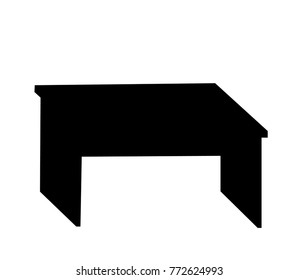 vector, isolated black silhouette table, icon