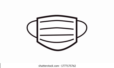 Vektorisolierte schwarz-weiße Maske - Symbol oder Zeichen