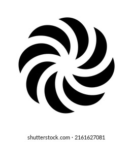 Vector isolated black and white eight fold polar array decorative element