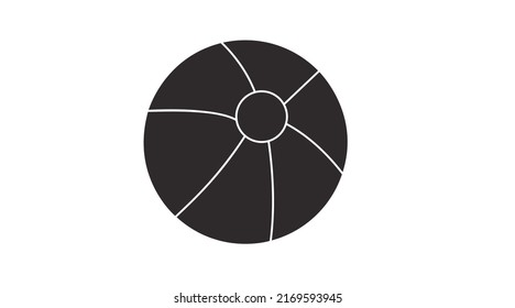 Vector Isolated Black and White Illustration of a Beach Ball