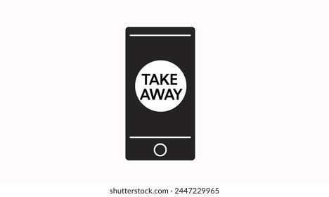 Vector Isolated Black and White Mobile and Wifi Take Away Icon