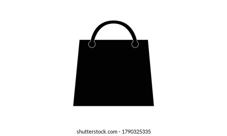 Icono de la bolsa de compras negro y blanco aislado