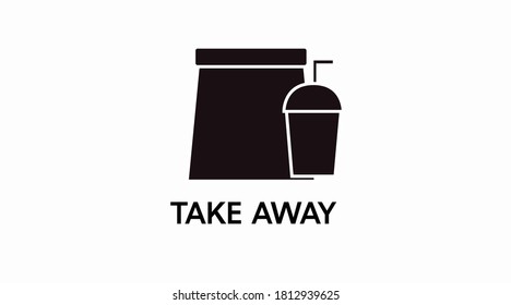 Vector Isolated Black White Take Away Stock Vector (Royalty Free ...