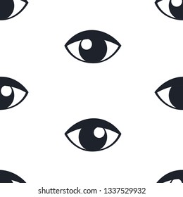 vector isolated black wide open eye seamless pattern background