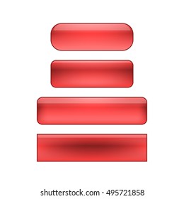vector isolated blank web buttons set - red