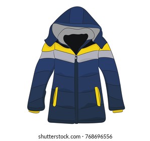 vector, isolated blue jacket