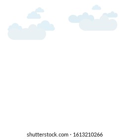 Vector. Isolated. Blue sky, clouds. Blue clouds blue in beautiful style on white background. 