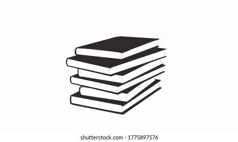 Vector Libros aislados Icono negro y blanco