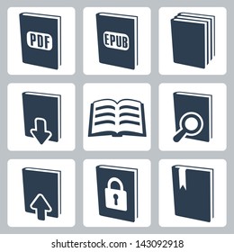 Vector isolated books icons set