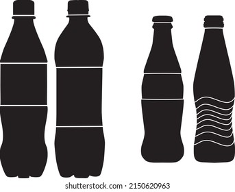 Icono plano de botella aislado del vector