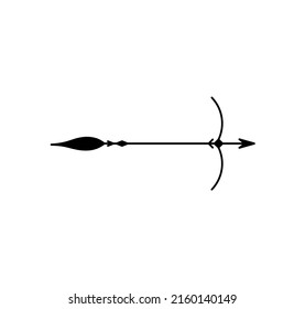 Vector isolated bow and arrow decorative black symbol