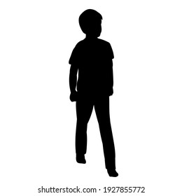 Vector, Isolated, Boy Black Silhouette