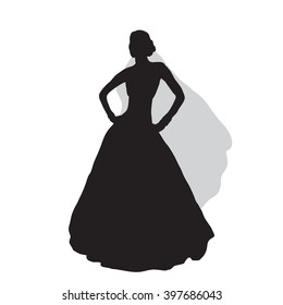 Vector Isolated  

Bride Silhouette , Wedding