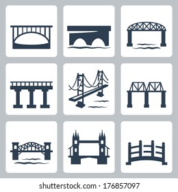 Vector Isolated Bridges Icons Set
