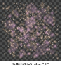 Vector isolated bright bokeh effect on a transparent background.