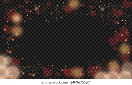 El vector aislado tiene un efecto de corazón brillante de la mano de ratón sobre un fondo transparente.