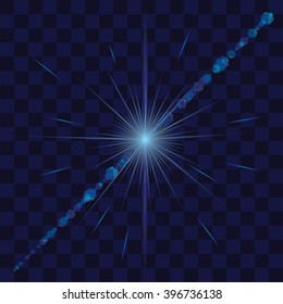 vector, isolated, Bright, transparent star rays and glare. EPS 10