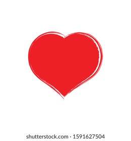 Vector Isolated Brushed Heart Illustration