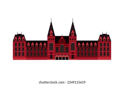 Vector isolated buildings and landmarks of Amsterdam city