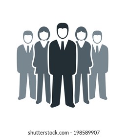 Vector Isolated Business People Icon. Team Work Concept.