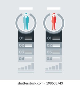 Vector isolated business people infographic template. EPS10 file.