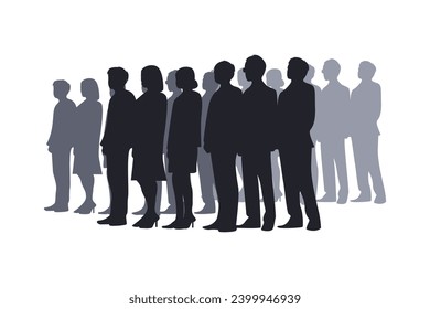 vector, isolated, businessman silhouette, group of people