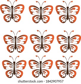 vector, isolated, butterfly, coloring book