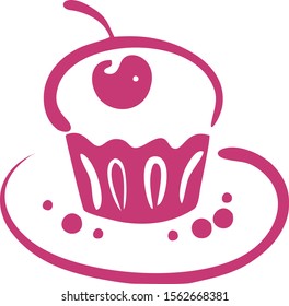 Vector isolated cake illustration donate muffin coffee and tea cafe cute