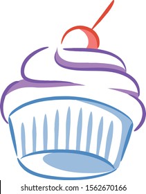 Vector isolated cake illustration donate muffin coffee and tea cafe cute