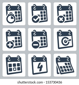 Vector isolated calendar icons set