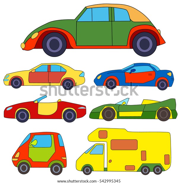 vector, isolated car\
cartoon character, set