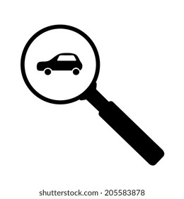 Vector isolated car with Search Icon