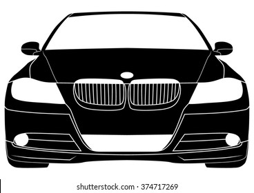 Vector isolated car silhouette