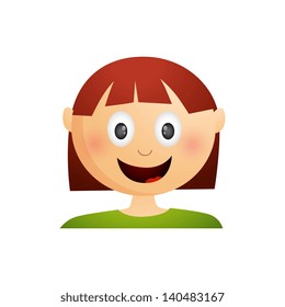 Vector isolated cartoon character of naughty girl