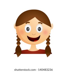 Vector isolated cartoon character of naughty girl