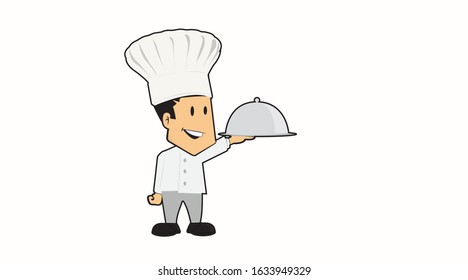 Vector Isolated Cartoon Chef Illustration