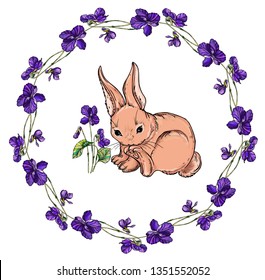 Vector isolated cartoon hare.