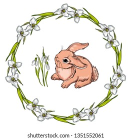 Vector isolated cartoon hare.