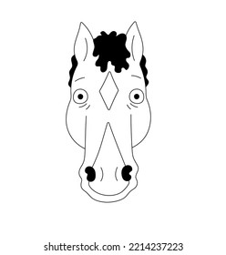 Dibujo fácil de la línea de contorno blanco y negro incoloro del personaje de la caricatura aislado del vector