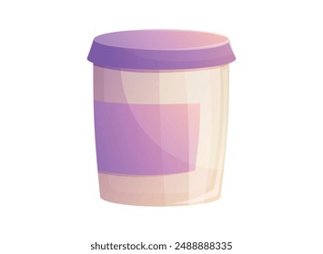 Vector isolated cartoon illustration of a jar with a lid with a cream or beauty product.