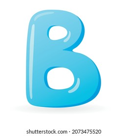 Vector isolated cartoon letter B of the English alphabet.