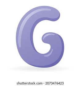 Vector isolated cartoon letter G of the English alphabet.
