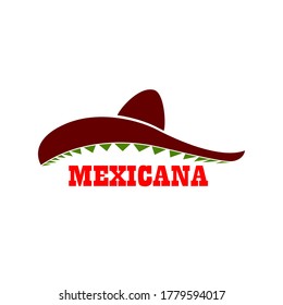 Vector aislado de caricatura sombrero mexicano de sombrero mexicano para la decoración. Concepto de Feliz Cinco De Mayo.