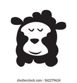 Vector. Isolated cartoon sheep head.