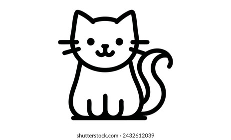 Vector isolated cat, vector illustration on white background