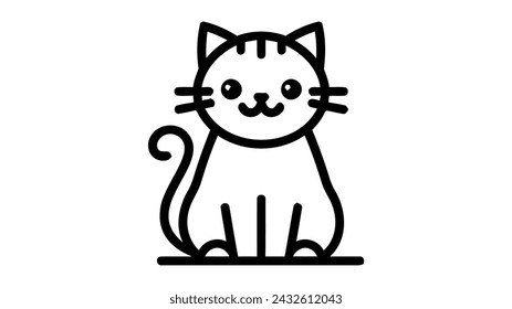 Vector isolated cat, vector illustration on white background
